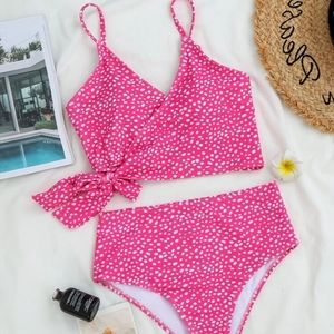 Pink wrap swimsuit